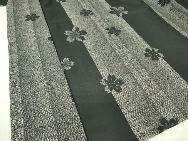 平和屋着物▽小紋 単衣 舞桜文 黒地 洗える着物 DAAT9900az