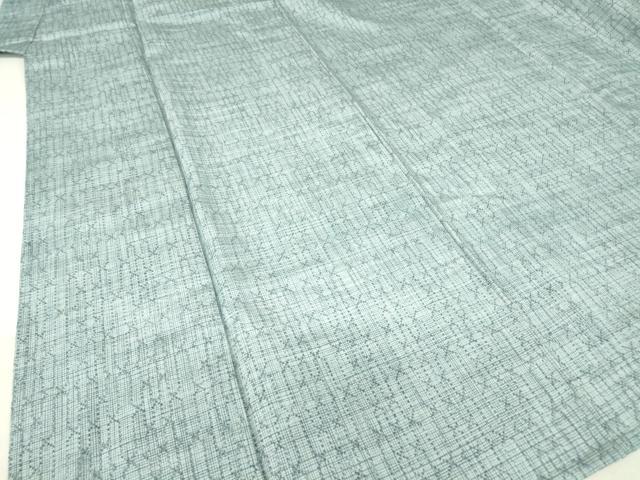 平和屋着物▽上質な紬 単衣 網目文 正絹 逸品 DAAT9911az