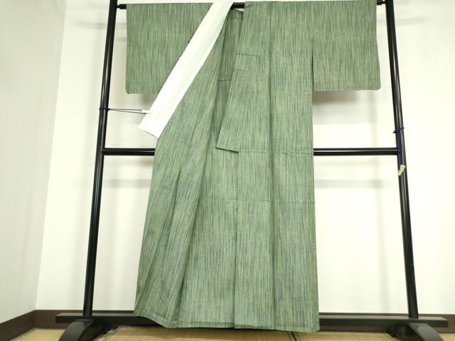 平和屋着物▽上質な紬 単衣 縞 正絹 逸品 DAAT9931az