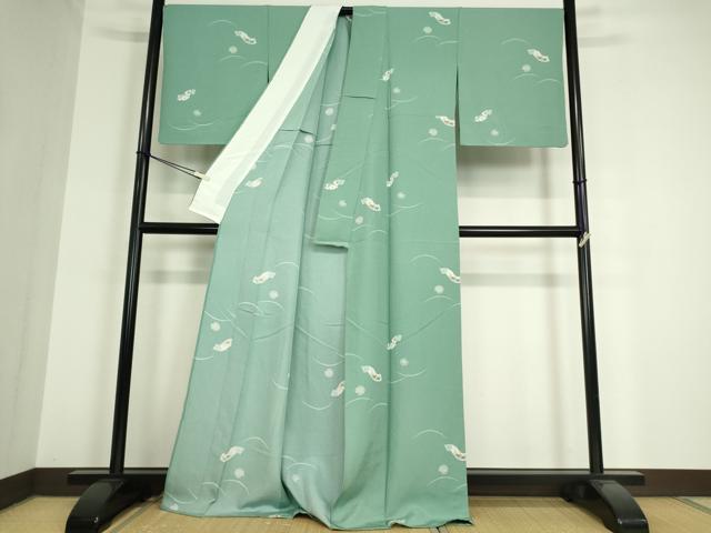 平和屋着物▽上質な小紋 単衣 地紙花文 正絹 逸品 DAAT9942az