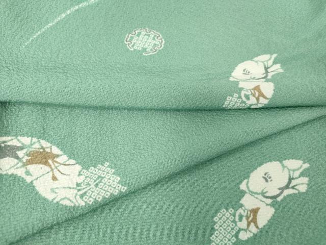 平和屋着物▽上質な小紋 単衣 地紙花文 正絹 逸品 DAAT9942az