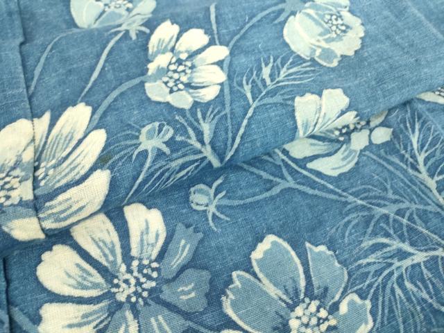 平和屋着物▽訪問着 単衣 草花文 ろうけつ染め 綿 逸品 DAAT9943az