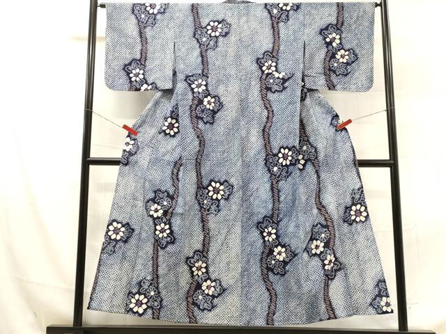 平和屋着物∴夏物 浴衣 有松鳴海絞り 草花文 綿 逸品 DAAU0461cd