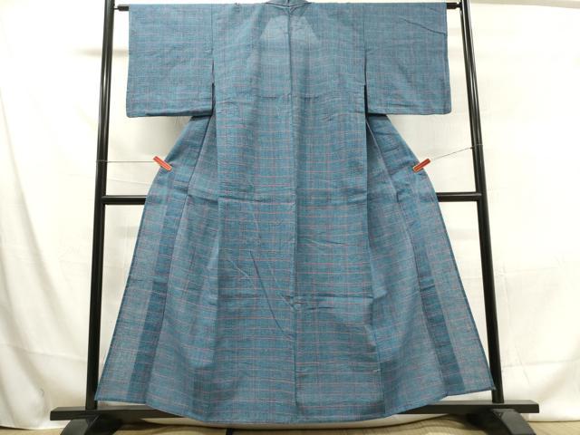 平和屋着物∴夏物 阿波しじら織 浴衣 格子 綿 逸品 DAAU0486cd