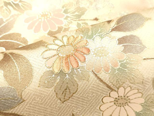 平和屋着物●訪問着 刺繍 枝花文 暈し染め 金銀彩 正絹 逸品 DAAU0526tw