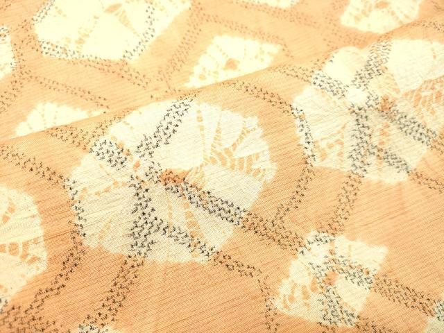 平和屋着物●上質な紬 総絞り 花菱文 正絹 逸品 DAAU0560tw