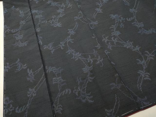 平和屋着物●上質な紬 草葉文 正絹 逸品 未使用 DAAU0604tw