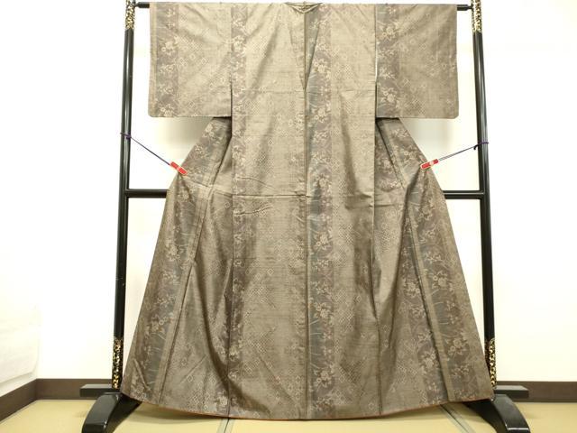 平和屋着物●本場大島紬 9マルキ 草花間道 正絹 逸品 DAAU0644tw