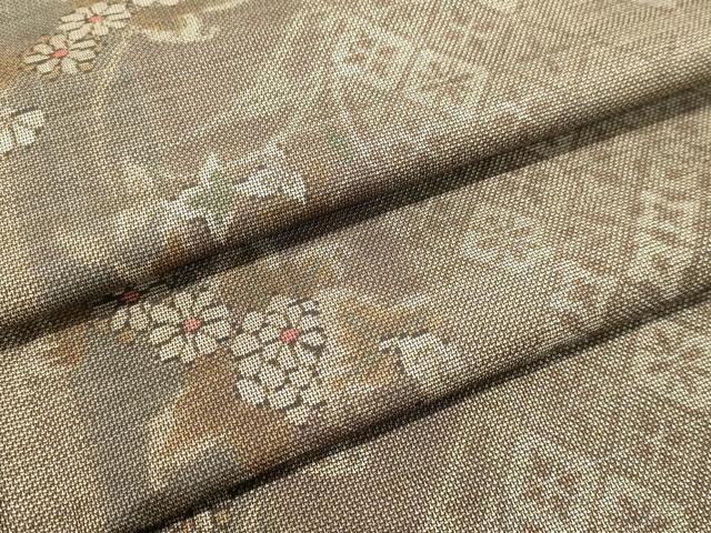 平和屋着物●本場大島紬 9マルキ 草花間道 正絹 逸品 DAAU0644tw