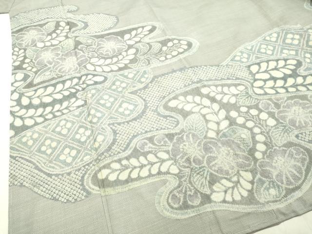 平和屋着物●本場大島紬 訪問着 絞り 9マルキ 草花文 正絹 逸品 未使用 DAAU0650tw
