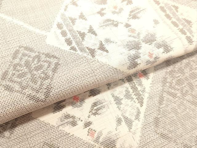平和屋着物●本場大島紬 9マルキ 幾何学花文 正絹 逸品 DAAU0661tw