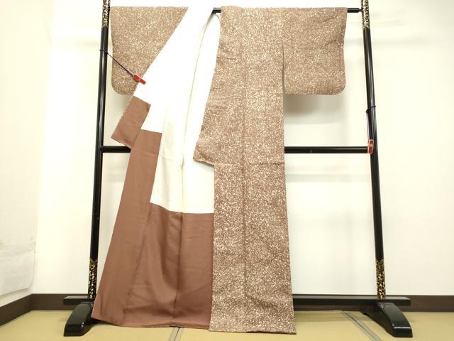 平和屋着物●上質な紬 霞文 正絹 逸品 DAAU0707tw