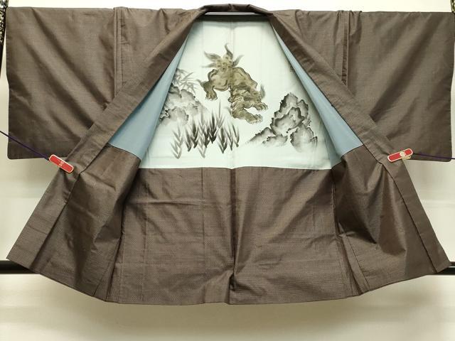 平和屋着物●男性 本場大島紬 アンサンブル 80亀甲 総詰め 正絹 逸品 DAAU0712tw