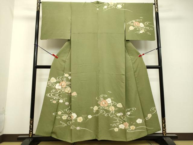 平和屋着物●訪問着 流水草花文 金銀彩 正絹 逸品 DAAU0714tw