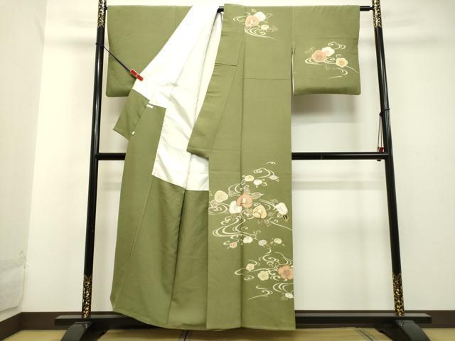 平和屋着物●訪問着 流水草花文 金銀彩 正絹 逸品 DAAU0714tw
