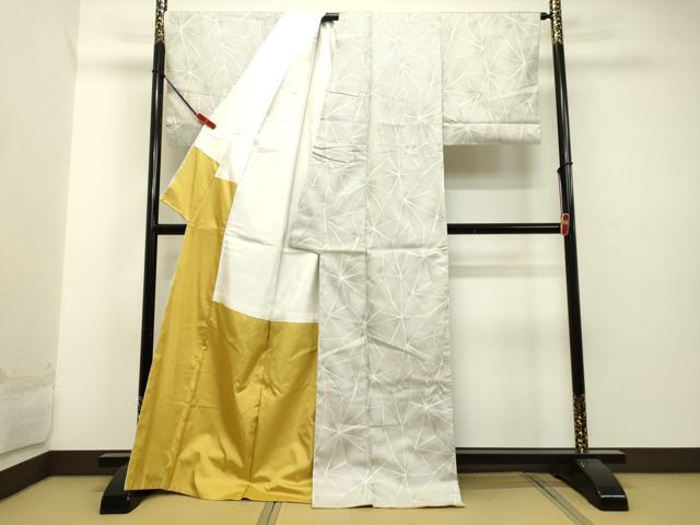 平和屋着物●上質な紬 100亀甲 幾何学文様 正絹 逸品 DAAU0719tw
