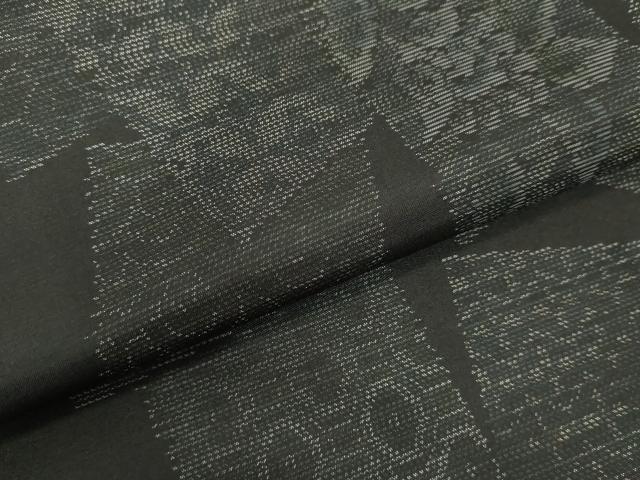 平和屋着物●本場大島紬 色紙重ね吉祥草花文 正絹 逸品 DAAU0734tw