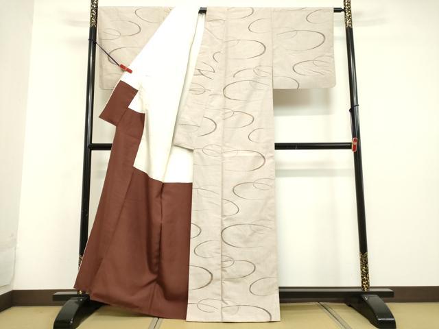 平和屋着物●上質な紬 抽象文様 正絹 逸品 DAAU0750tw