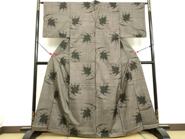 平和屋着物●本場大島紬 7マルキ 草花文 正絹 逸品 DAAU0757tw