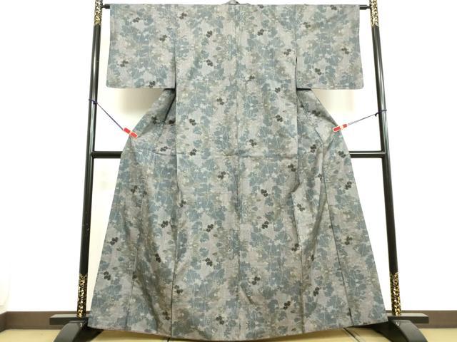 平和屋着物●本場大島紬 7マルキ 蔦の葉文 正絹 逸品 DAAU0809tw