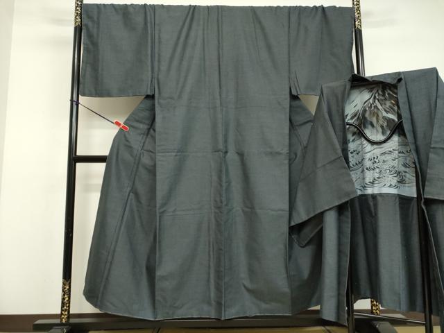 平和屋着物●男性 紬 アンサンブル 100亀甲 総詰め キングサイズ 正絹 逸品 DAAU0816tw