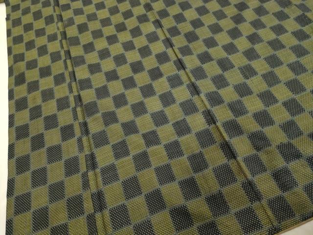 平和屋着物●本場大島紬 7マルキ 市松文様 正絹 逸品 DAAU0821tw