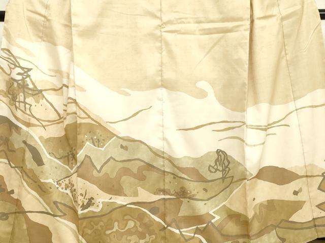 平和屋着物●訪問着 紬地 ろうけつ染め 抽象文様 正絹 逸品 DAAU0832tw