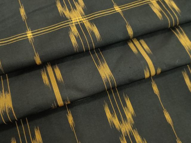 平和屋着物●上質な紬 絣文様 黒地 正絹 逸品 DAAU0844tw