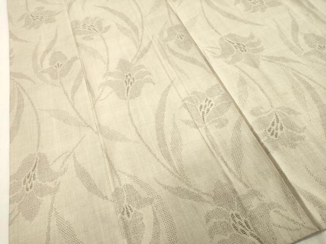 平和屋着物●本場結城紬 重要無形文化財 120亀甲 更紗花文 正絹 逸品 DAAU0857tw