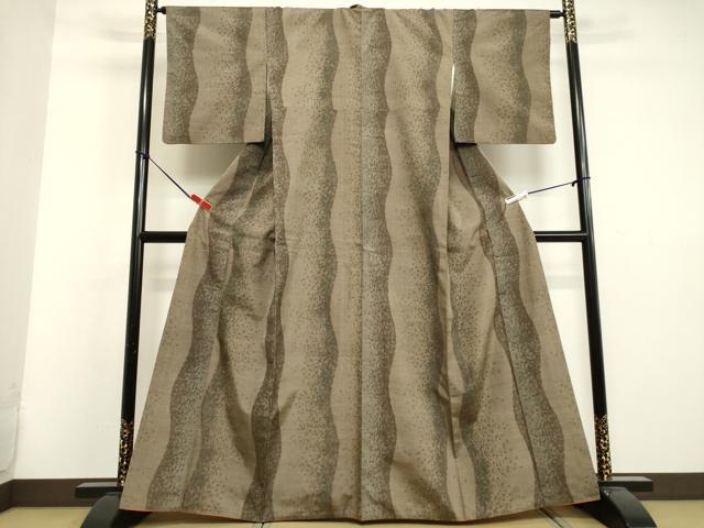 平和屋着物●上質な紬 抽象間道 正絹 逸品 DAAU0868tw