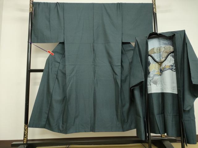 平和屋着物●男性 紬 アンサンブル 120亀甲 正絹 逸品 DAAU0892tw