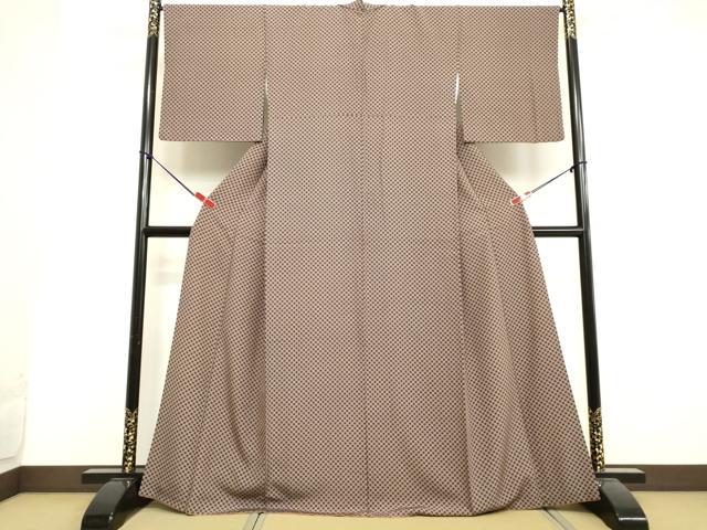 平和屋着物●江戸小紋 角通し 市松文様 正絹 逸品 DAAU0893tw