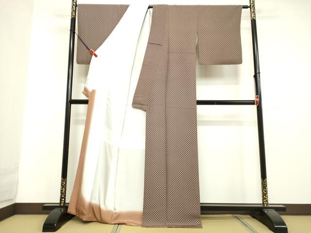平和屋着物●江戸小紋 角通し 市松文様 正絹 逸品 DAAU0893tw