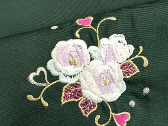 平和屋着物●女性 行灯袴 総刺繍 草花文 虫襖色 金銀糸 卒業式 洗える着物 未使用 DAAV1018tw