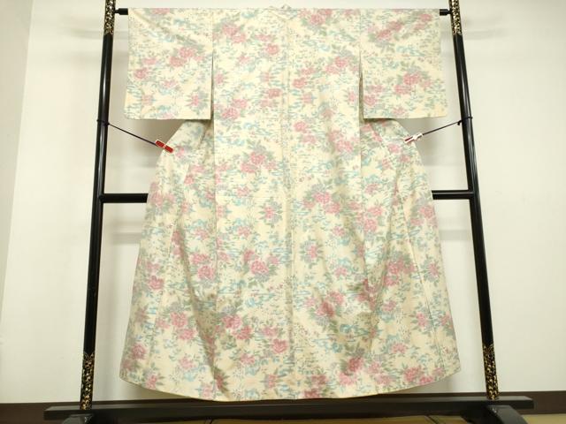 平和屋着物●本場大島紬 総絣 草花文 正絹 逸品 DAAU0931tw