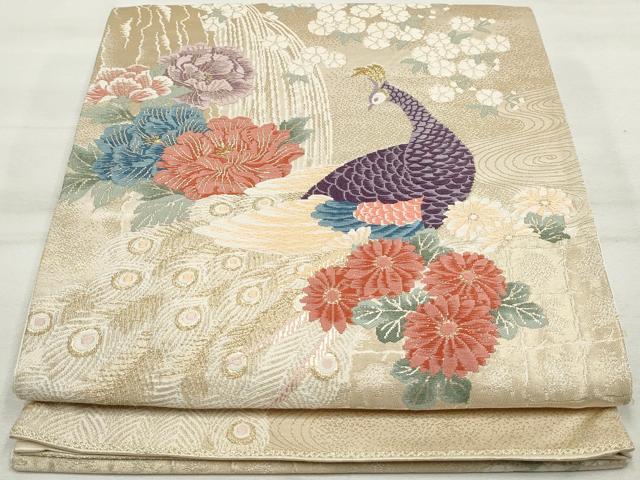 平和屋着物◎六通柄袋帯 唐織 鳳凰花文 金糸 正絹 逸品 DAAU1086qa