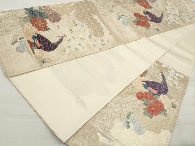 平和屋着物◎六通柄袋帯 唐織 鳳凰花文 金糸 正絹 逸品 DAAU1086qa