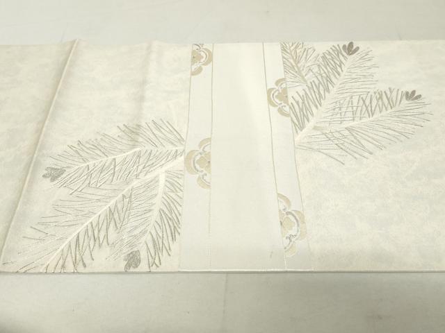 平和屋着物◎太鼓柄袋帯 刺繍 几帳松文 銀糸 引箔 正絹 逸品 DAAU1368qa