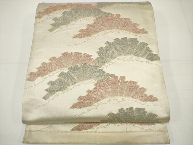 平和屋着物◎六通柄袋帯 松文 金糸 正絹 逸品 DAAU1598xg