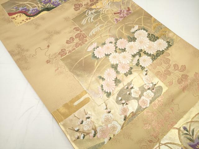 平和屋着物◎六通柄袋帯 唐織 葵元禄蒔絵 金銀糸 引箔 正絹 逸品 DAAU1620xg
