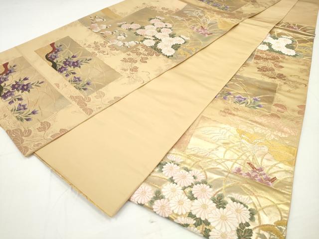 平和屋着物◎六通柄袋帯 唐織 葵元禄蒔絵 金銀糸 引箔 正絹 逸品 DAAU1620xg