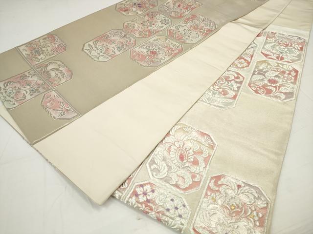平和屋着物◎六通柄袋帯 更紗花文 金銀糸 正絹 逸品 DAAU1624xg
