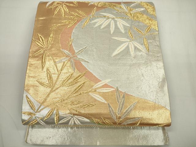 平和屋着物◎六通柄袋帯 唐織 枝葉文 金銀糸 正絹 逸品 DAAU1666xg
