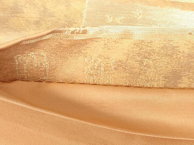 平和屋着物◎六通柄袋帯 地紙風景文 金糸 正絹 逸品 DAAU1825xg
