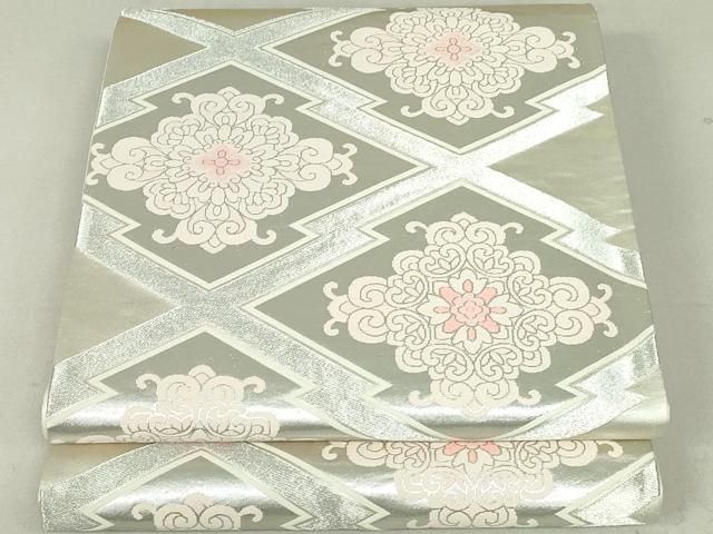 平和屋着物◎西陣 六通柄袋帯 唐織 松川菱花文 銀糸 正絹 逸品 DAAU1852xg