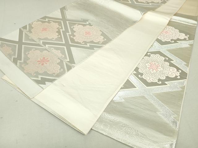 平和屋着物◎西陣 六通柄袋帯 唐織 松川菱花文 銀糸 正絹 逸品 DAAU1852xg