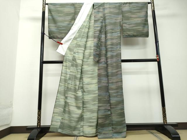 平和屋着物▽小紋 単衣 雲霞文 洗える着物 DAAU2280ud