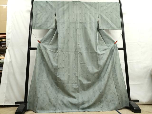 平和屋着物*夏物 明石ちぢみ 絣文様 ロング丈 正絹 逸品 DAAU2608ud