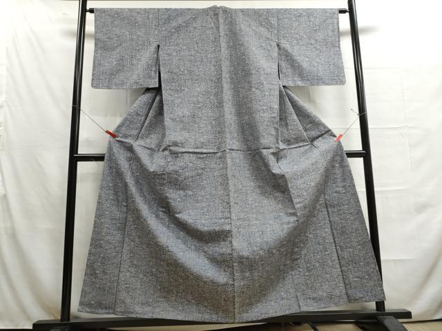 平和屋着物▽上質な紬 単衣 流水舞葉文 正絹 逸品 DAAU2658ud