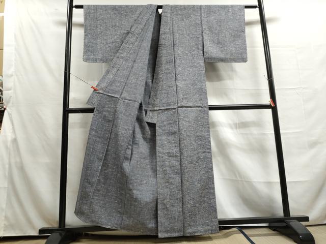 平和屋着物▽上質な紬 単衣 流水舞葉文 正絹 逸品 DAAU2658ud